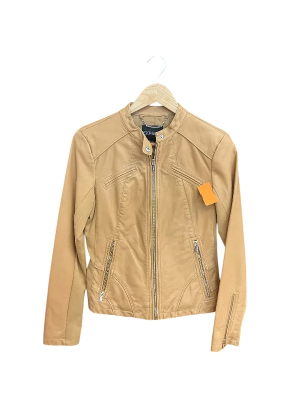 Jacket Moto Leather By Express In Tan, Size: S