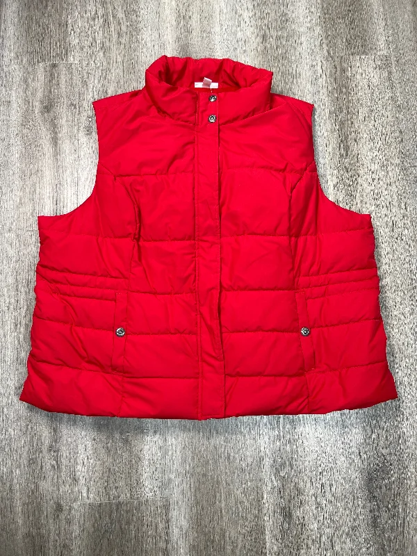 Vest Puffer & Quilted By Dressbarn In Red, Size: 3x