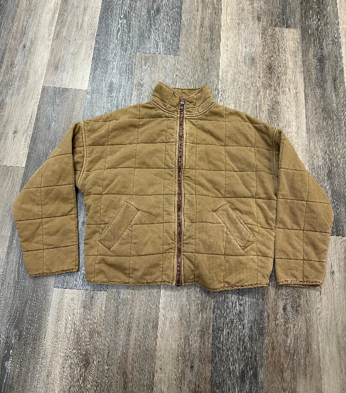 Jacket Moto By Blue B In Tan, Size: M