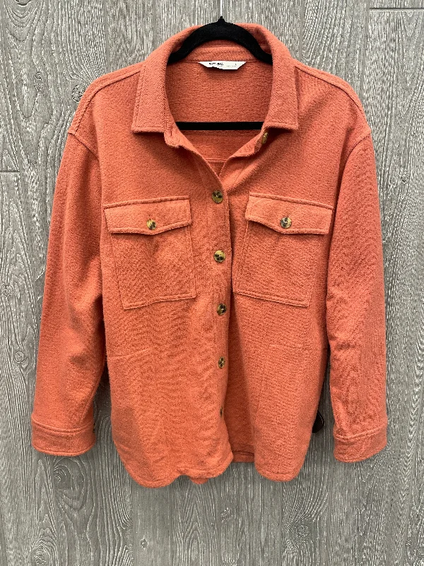 Jacket Shirt By Sonoma In Orange, Size: L