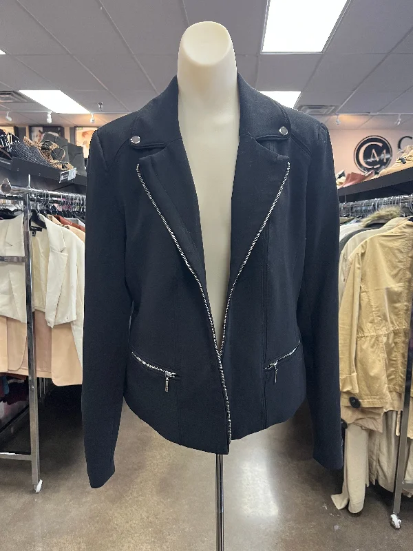 Jacket Moto By Carmen By Carmen Marc Valvo In Black, Size: L