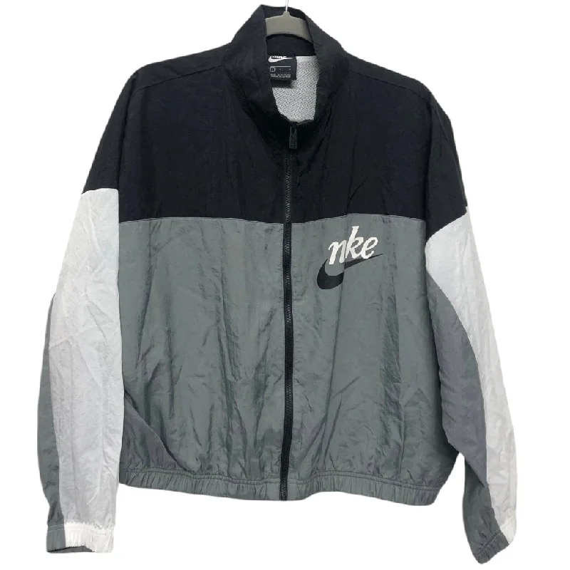 Jacket Windbreaker By Nike Apparel In Black & Grey, Size:L