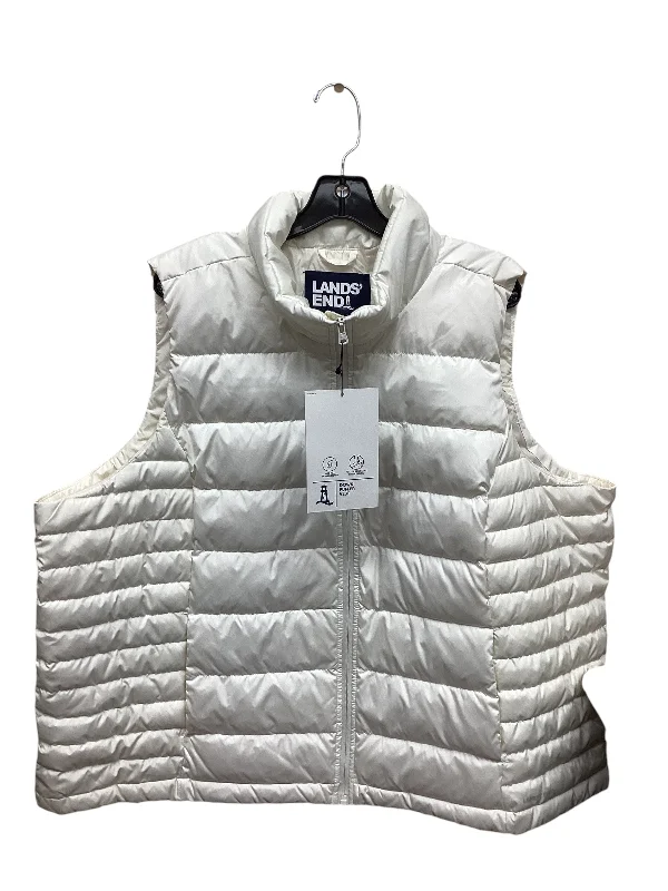 Vest Puffer & Quilted By Lands End In Cream, Size: 3x