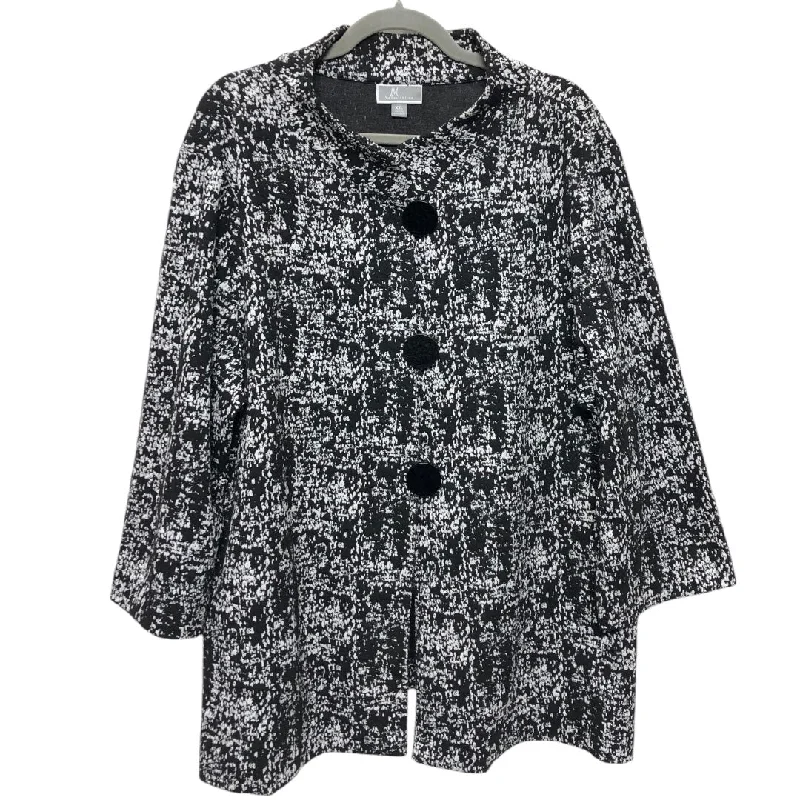 Jacket Other By Jm Collections In Black & White, Size:Xxl