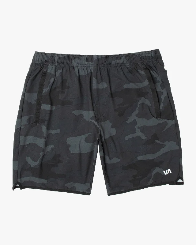 Boys Yogger 15" Stretch Shorts - Black Camo