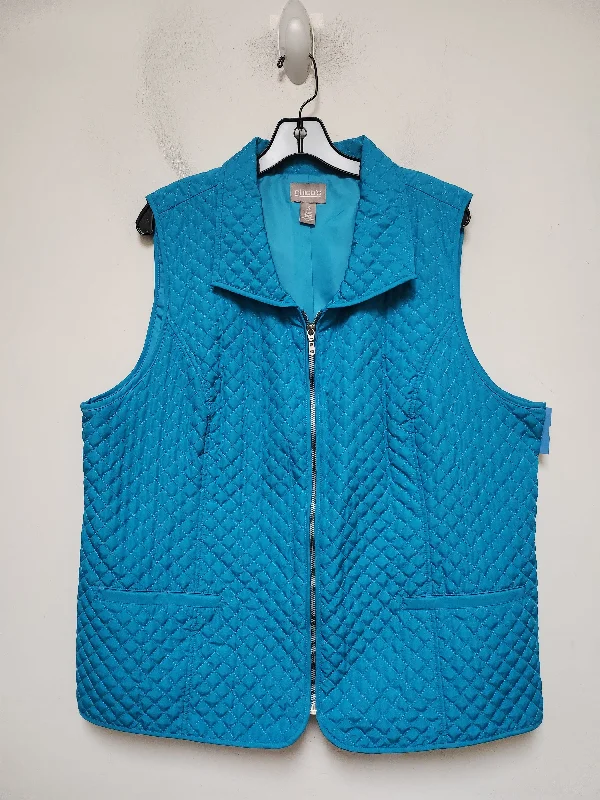 Vest Puffer & Quilted By Chicos In Teal, Size: Xl