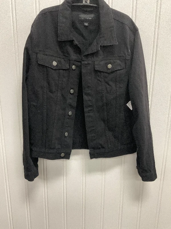 Jacket Denim By Clothes Mentor In Black, Size: L