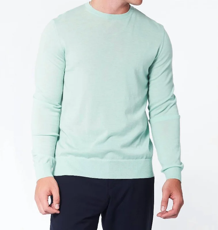 Crew Neck Sweater In Mint Green