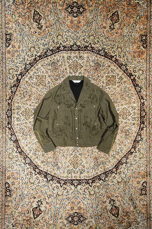 Sasquatchfabrix. WESTERN JACKET "FLOWERS" (KHAKI)