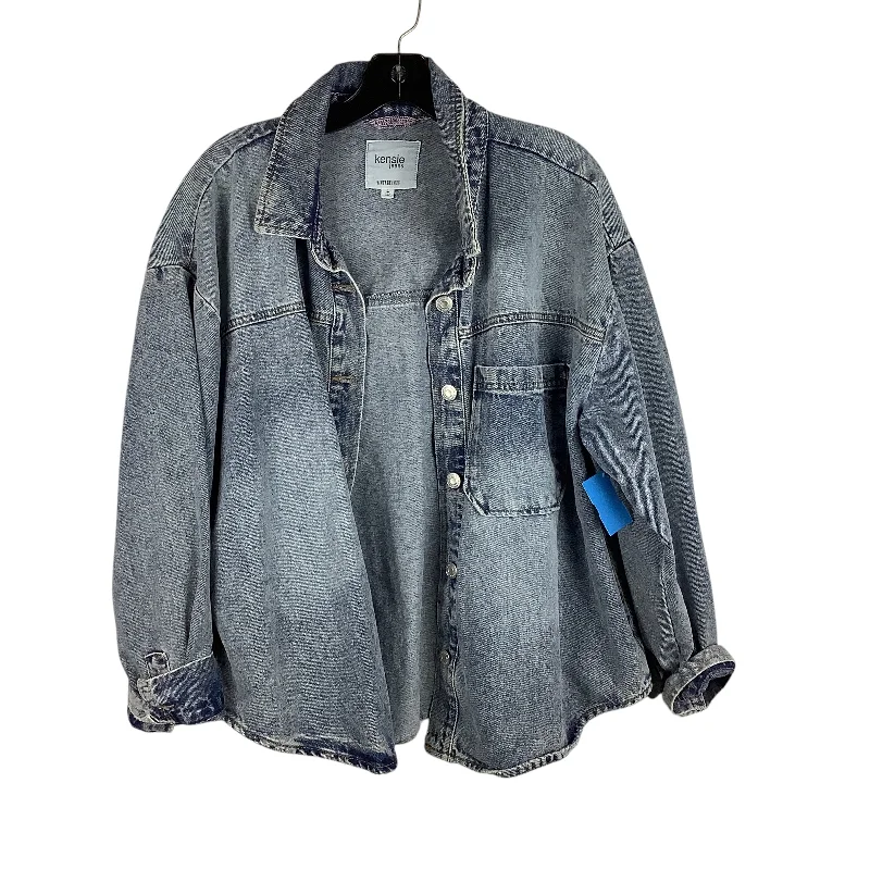 Jacket Denim By Kensie In Blue Denim, Size: L