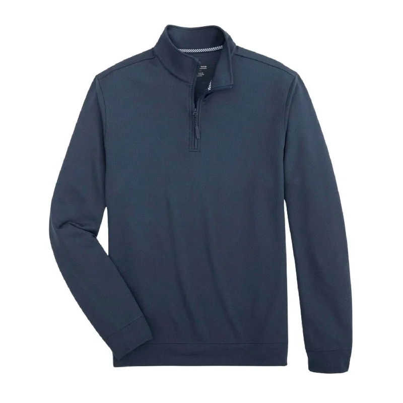 Men's Schooner Long Sleeve Quarter Zip Sweater In Dress Blue