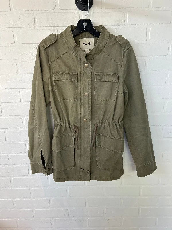 Jacket Utility By Per Se In Green, Size: M