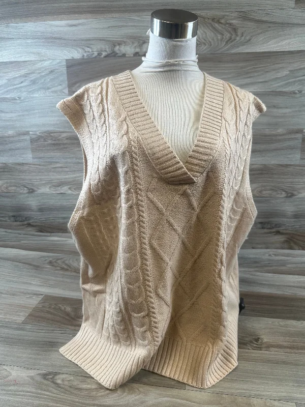 Vest Sweater By Cupshe In Tan, Size: Xl