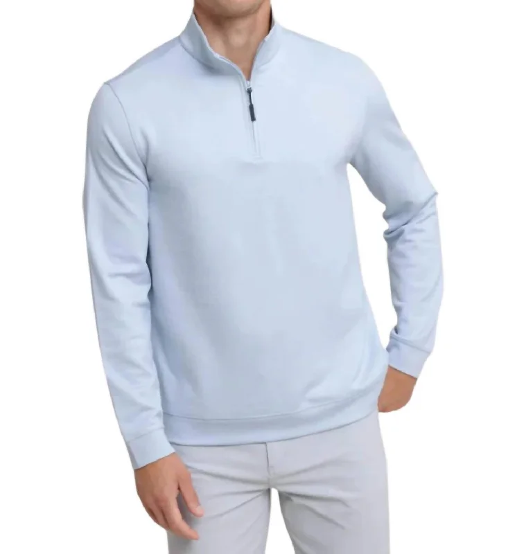 Schooner Long Sleeve Quarter Zip Sweater In Triumph Blue