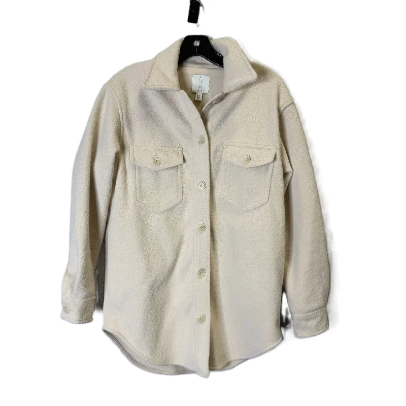 Jacket Shirt By Joie In Cream, Size: Xs