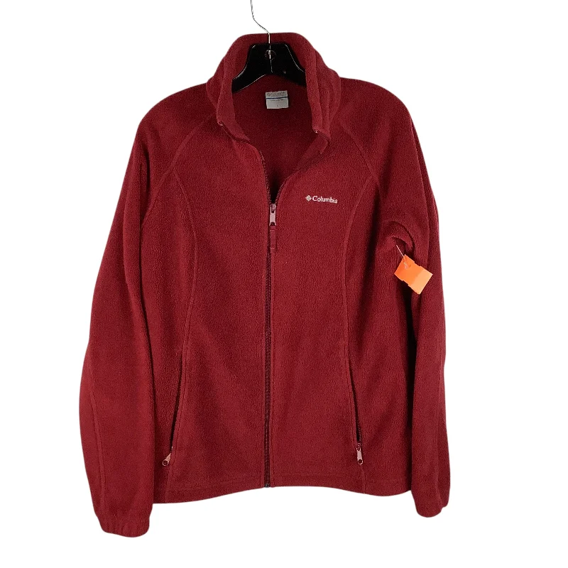 Jacket Fleece By Columbia In Maroon, Size: L