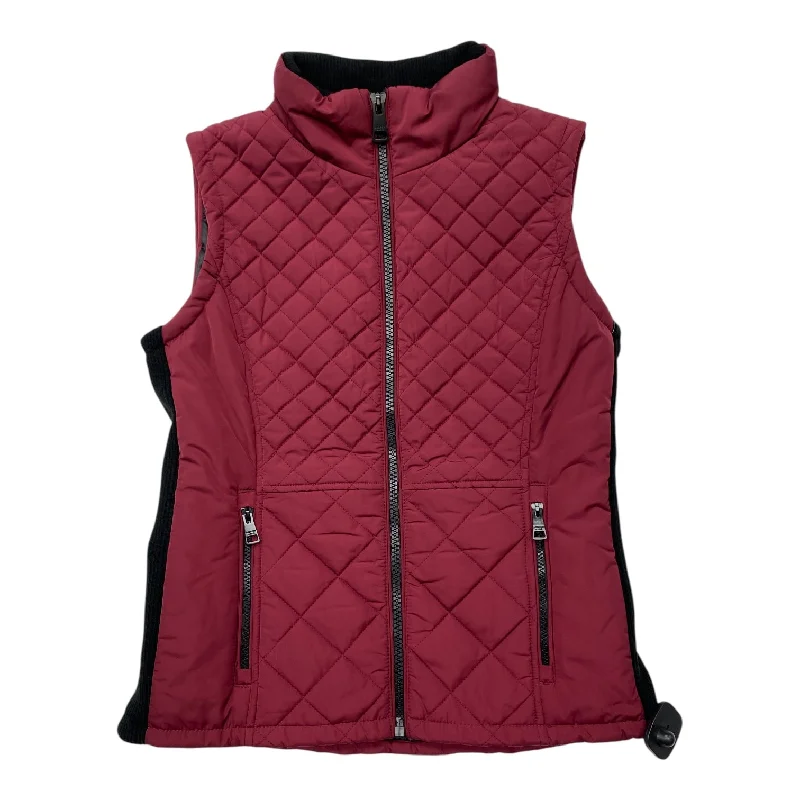 Vest Puffer & Quilted By Andrew Marc In Black & Red, Size: S