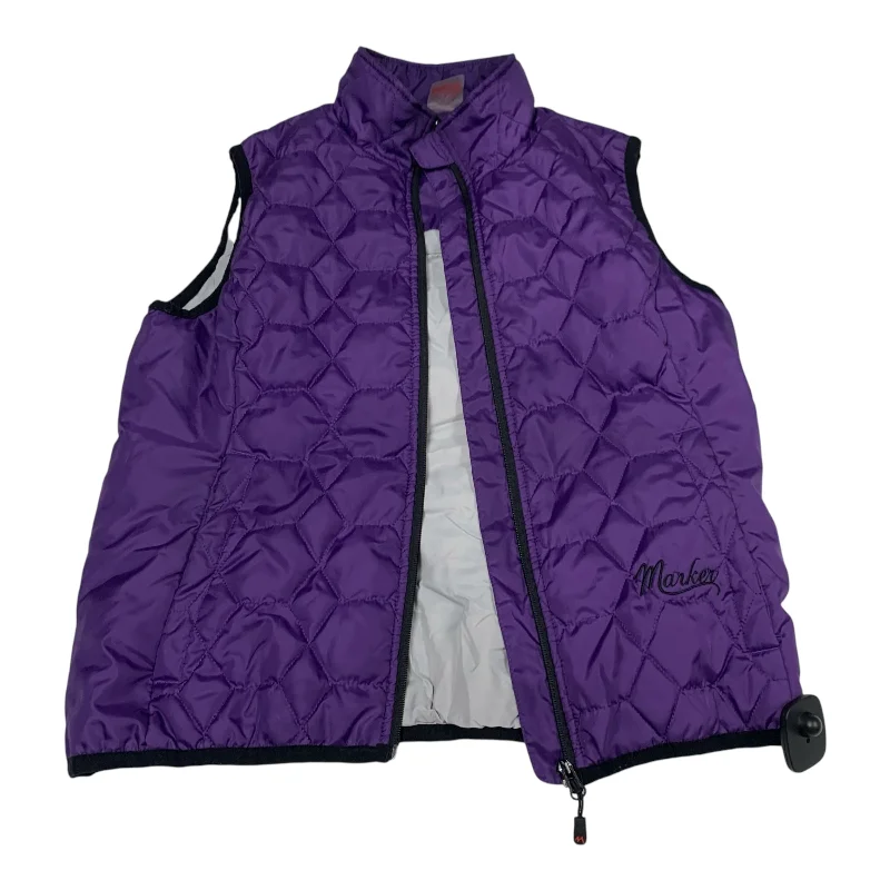 Vest Puffer & Quilted By Marker In Purple, Size: M