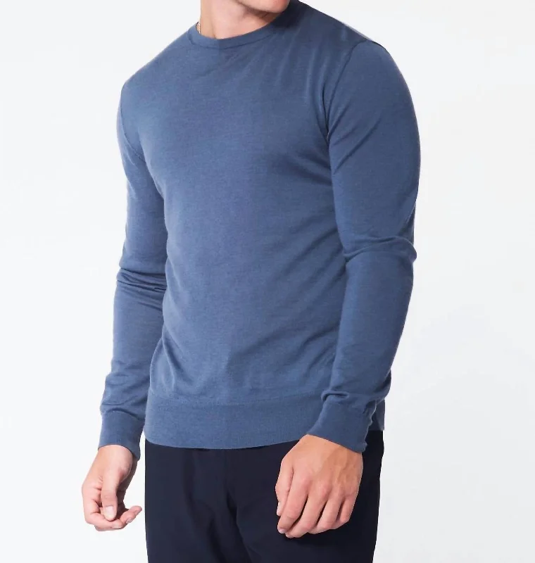 Crewneck Sweater In Slate Blue