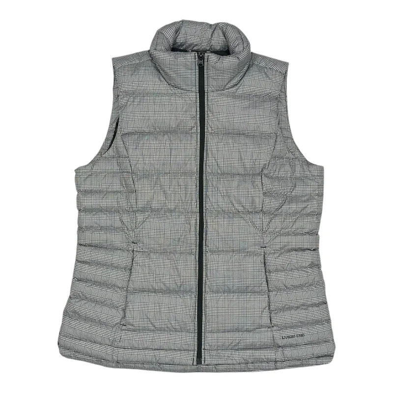 Vest Puffer & Quilted By Lands End In Black & White, Size:M