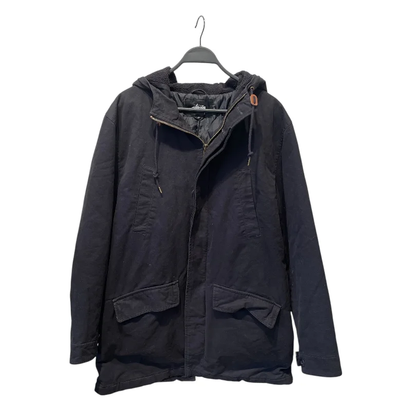 STUSSY/Jacket/L/Cotton/BLK/