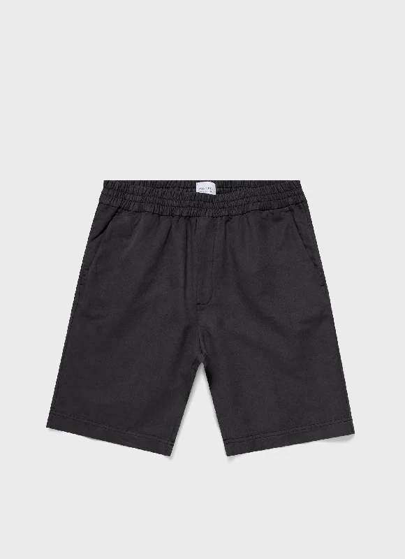 Men's Cotton Linen Drawstring Short in Charcoal