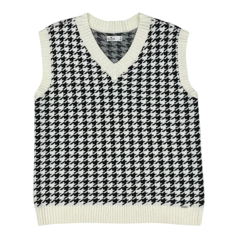 Vest Sweater By Hollister In Black & Cream, Size:S