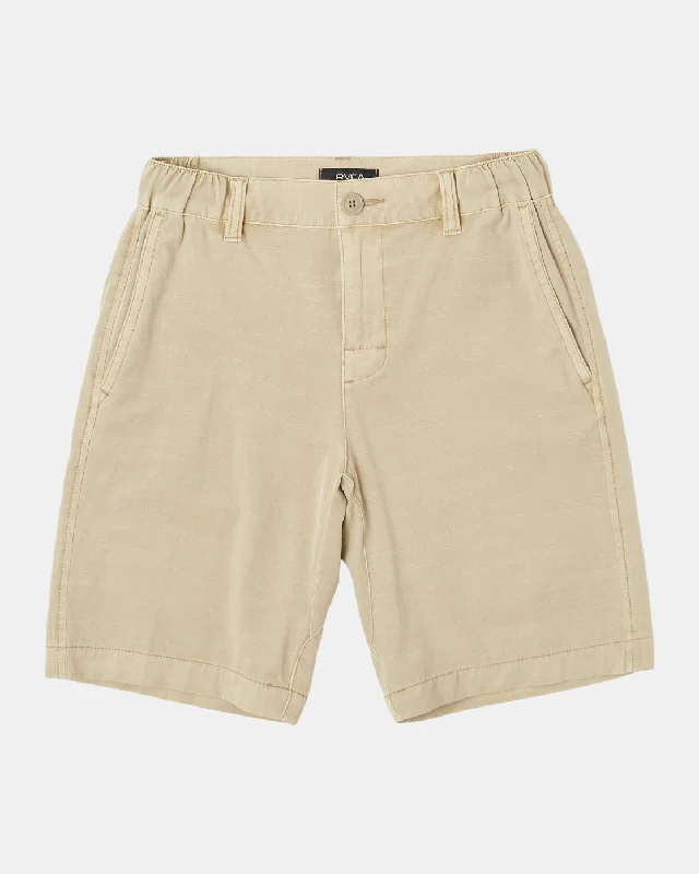 Boys All Time Coastal Rinsed 17" Hybrid Boardshorts - Khaki