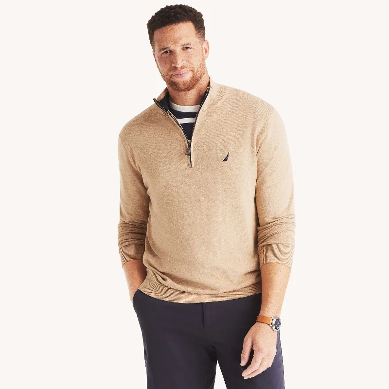 Nautica Mens Big & Tall Navtech Quarter-Zip Sweater