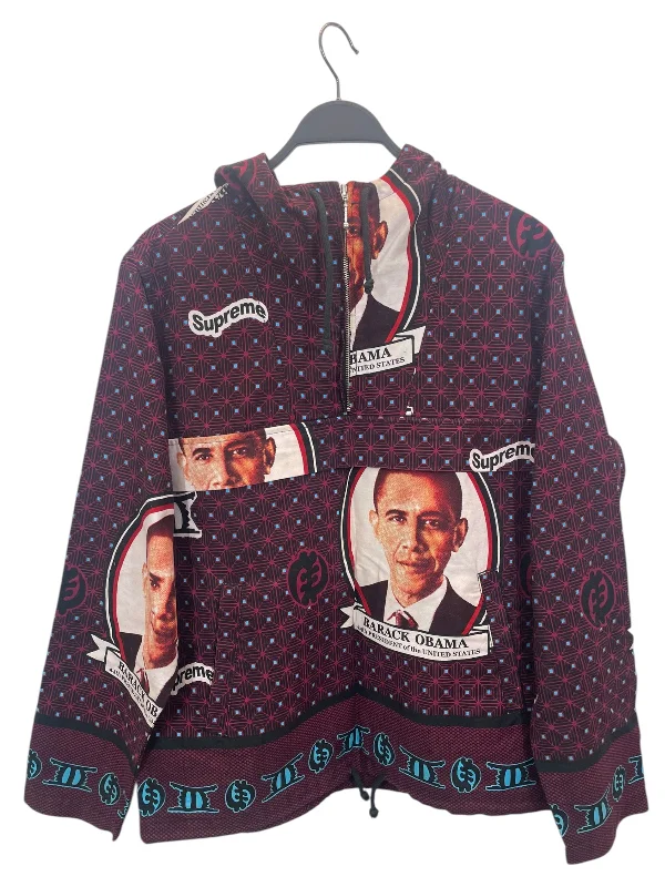 Supreme/Jacket/M/Cotton/RED/All Over Print/SUPREME X OBAMA ANORAK