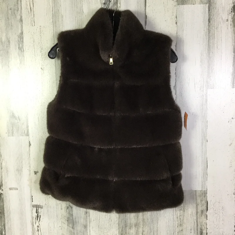 Vest Faux Fur & Sherpa By Cmb In Brown, Size: Xs