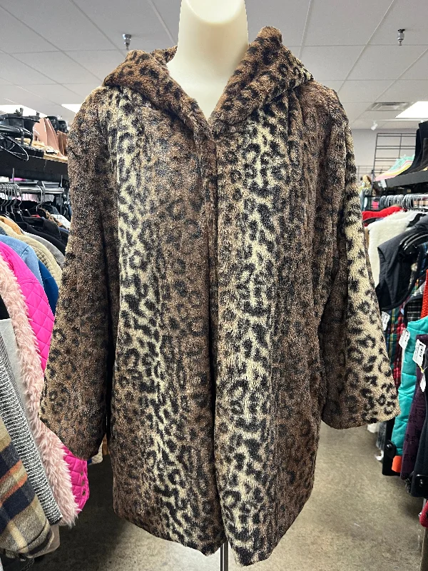 Jacket Faux Fur & Sherpa By Clothes Mentor In Animal Print, Size: L