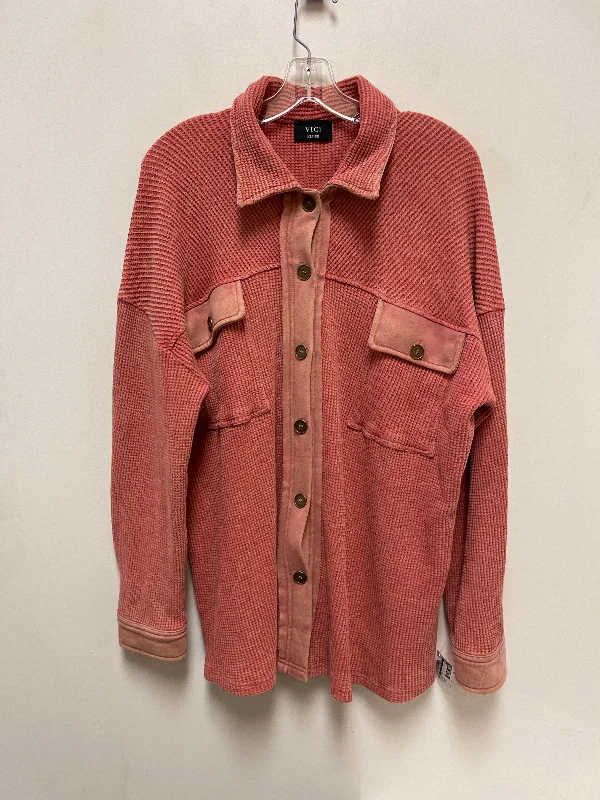 Jacket Shirt By Vici In Orange, Size: M