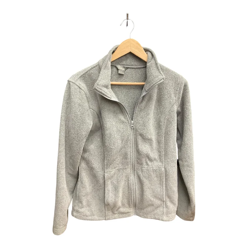 Jacket Fleece By Natural Reflections In Grey, Size: M