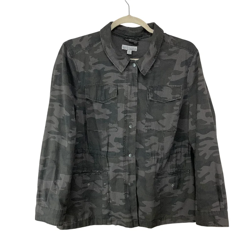 Jacket Denim By Boutique + In Camouflage Print, Size: 3x