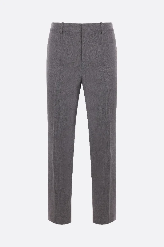 slim-fit wool trousers