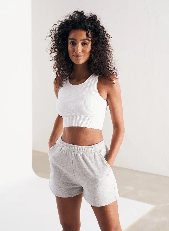 Light Grey Melange Sweat Shorts