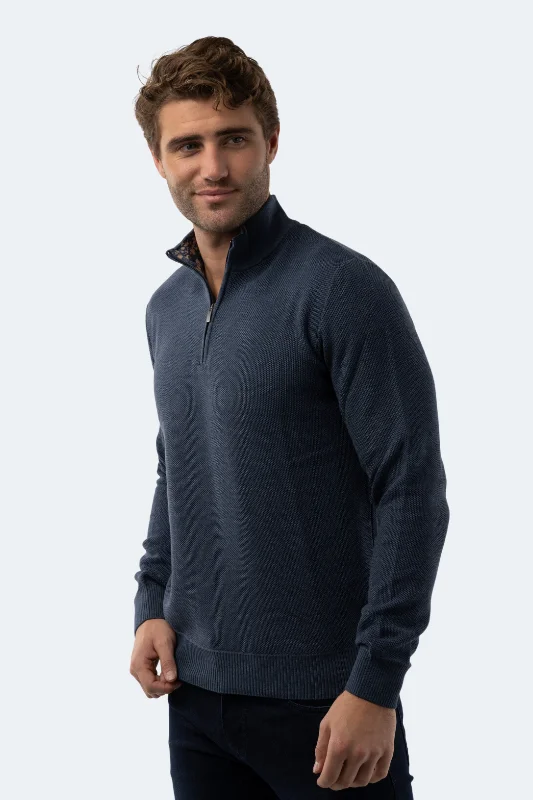 Melange Indigo Quarter Zip