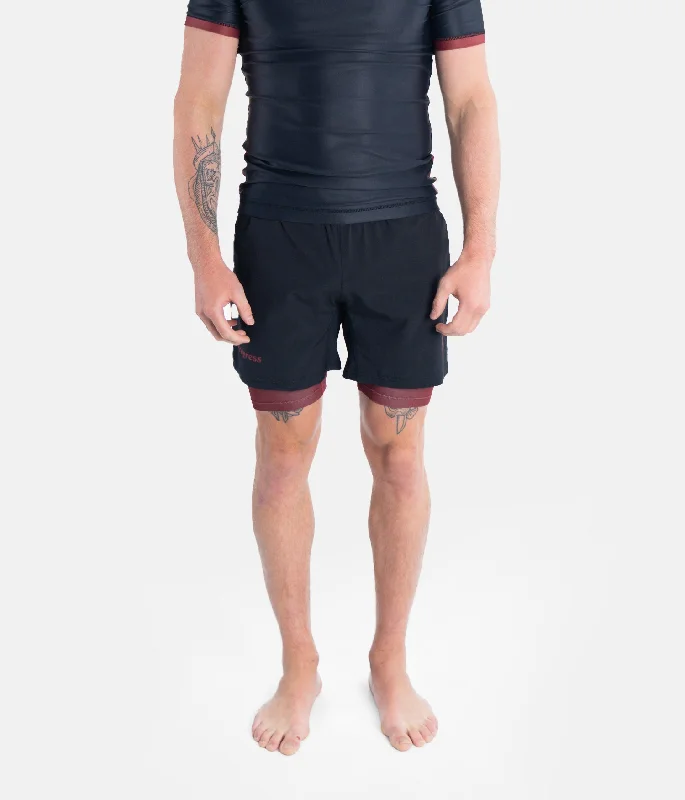 Academy + Black & Maroon Hybrid Shorts