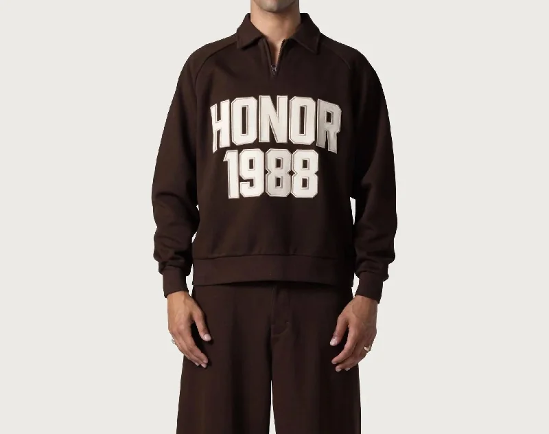 Men's 1988 Quarter Zip In Brown