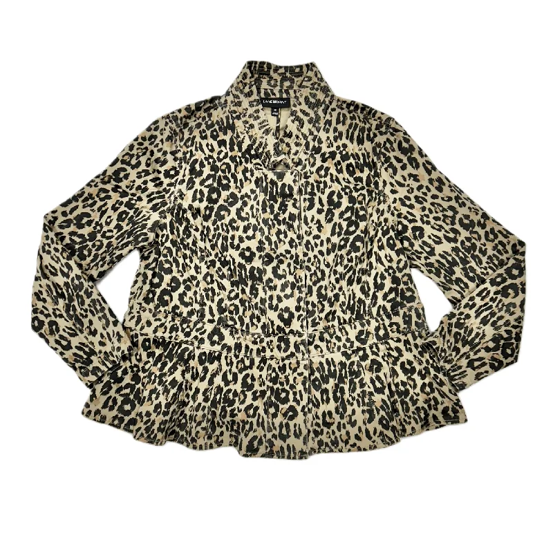 Jacket Utility By Lane Bryant In Leopard Print, Size: 3x