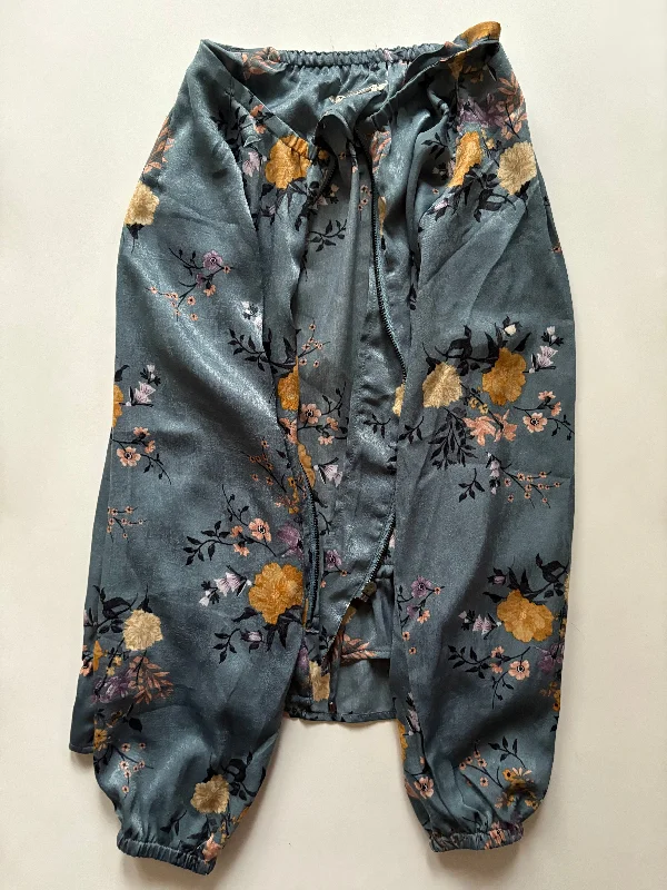 Jacket Moto By Gimmicks In Floral Print, Size: M