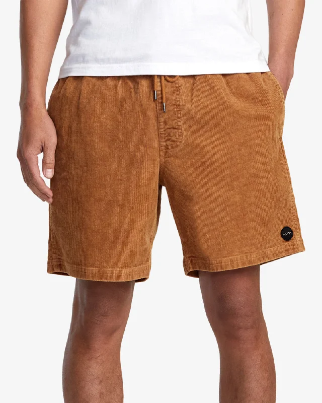 Escape 17" Elastic Waist Corduroy Shorts - Adobe