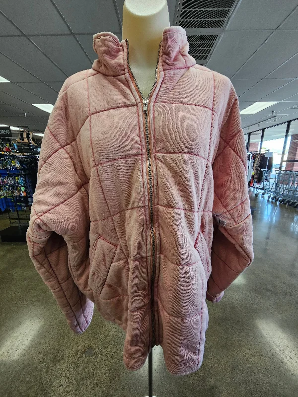 Jacket Puffer & Quilted By Forever 21 In Pink, Size:L