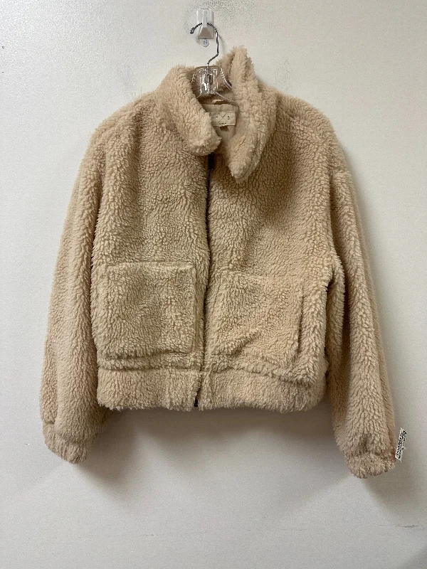 Jacket Faux Fur & Sherpa By Thread And Supply In Tan, Size: M