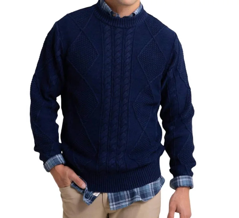 Broad River Crew Sweater In Dark Indigo