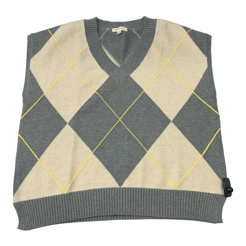 Vest Sweater By Promesa In Grey, Size: Xl