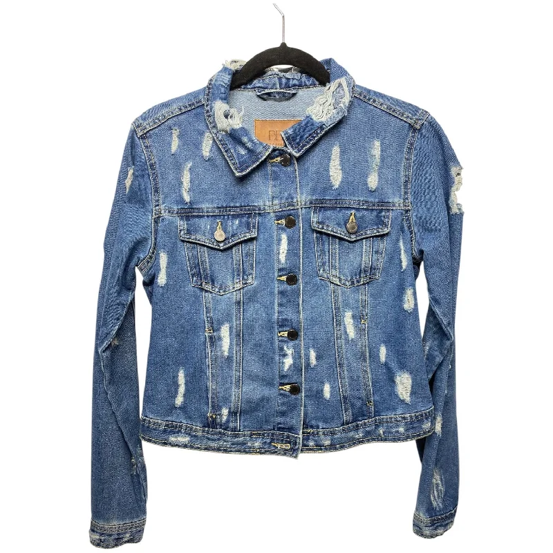 Jacket Denim By Clothes Mentor In Blue Denim, Size: L