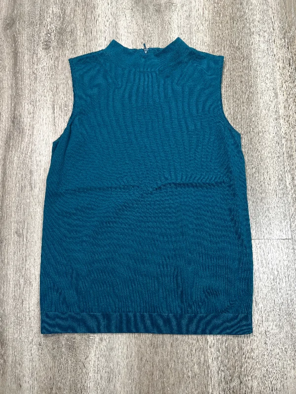 Vest Sweater By Talbots In Teal, Size: Mp