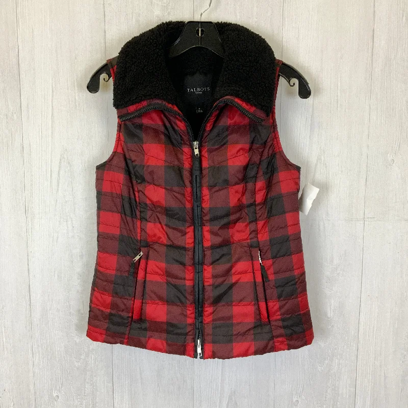 Vest Puffer & Quilted By Talbots In Black & Red, Size: S